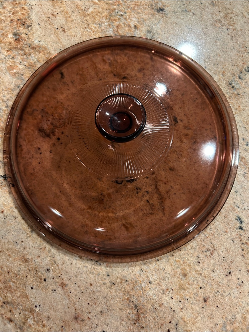 Pyrex 10.75” Cranberry Glass Lid fits the 5 quart Visions Stock Pot Dutch Oven